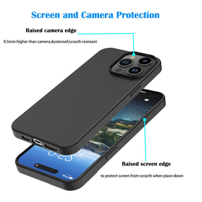 Iphone 15 5G Case,  Apple Iphone 15 Basic Case [Frosted] Shockproof Case Liquid Silicone Gel Rubber Soft TPU Anti-Slip Bumper Thin Matte Slim Phone Case Covers for Iphone 15 6.1",Black